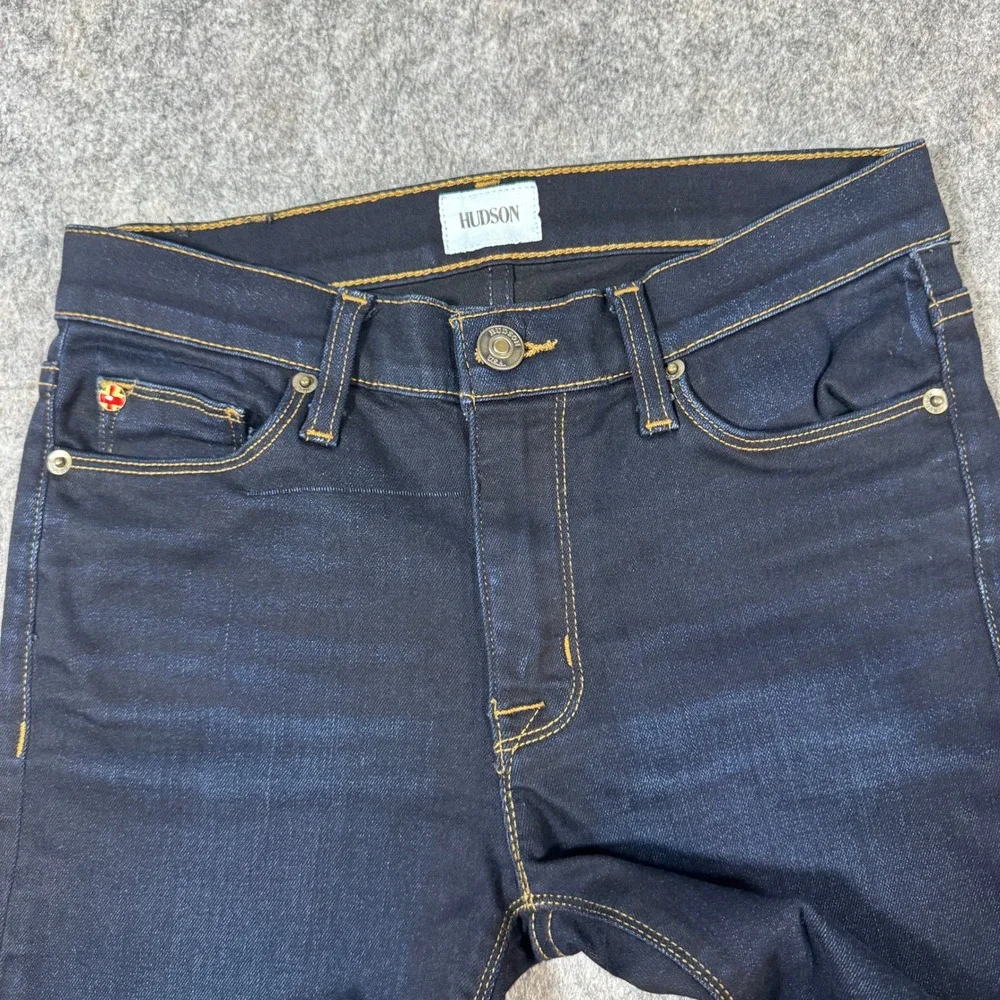 Hudson Nico Midrise Super Skinny Jeans Dark Indigo WM407DED Size 27 Womens - Picture 7 of 13